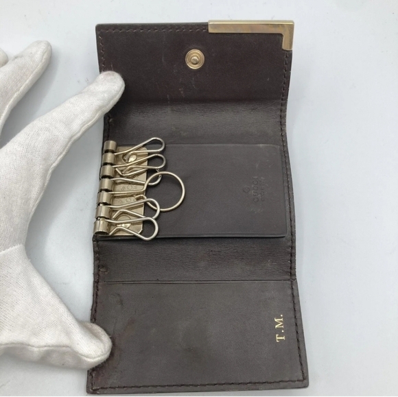 🔹️GUCCI🔹️  Key case holder GG Cow Leather  Guccissima Brown ✨️ - Picture 16 of 16